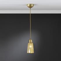 Lluvia Pendant Lamp 1L polished gold + lampshade conical