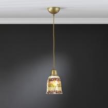 Lluvia Pendant Lamp 1L polished gold + lampshade mosaic