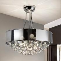 Luppo ceiling lamp 3L + 6L Chrome Glass facetado