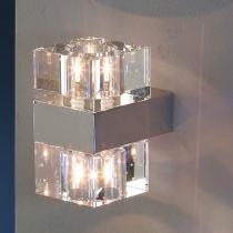 Cubic Wall Lamp 2L bright chrome/Glass