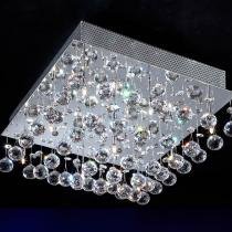 Estratos ceiling lamp Square 9L bright chrome/Glass