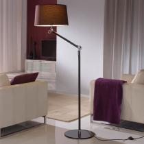 Atlas lámpara of Floor Lamp 1L Aluminium Black + lampshade