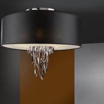 Domo ceiling lamp 4L bright chrome + lampshade black 60 ø