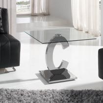 Calima corner table rectangular steel/Glass