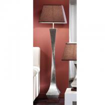 Deco lámpara of Floor Lamp metal/Wood Silver Leaf +