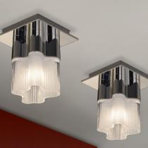 Flor ceiling lamp 23x19cm 1xG9 40W - steel brillo lampshade