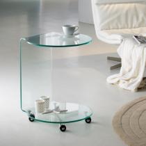 Glass auxiliaryy table round 60x45cm - Transparent