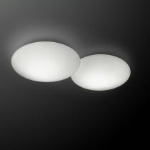 Puck double Ceiling lamp Fluorescent in white