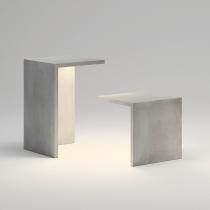 Empty mesa 45x45x70 tira LED 2x8,6w - concreto polímero