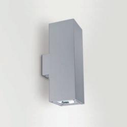 Wall&Surface Aplique Exterior Cuadrado Pared 1xG12 70w IP65 + Equipo spot 15º Cristal Transparente Aluminio