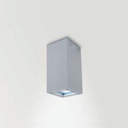 Wall&Surface Aplique Exterior Cuadrado Techo 1xG12 70w IP54 + Equipo spot 15º Cristal Transparente Aluminio