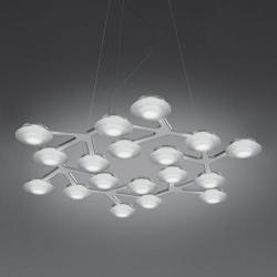 LED Net Lampe Pendelleuchte kreisförmig LED 43W dimmable - weiß Glänzend