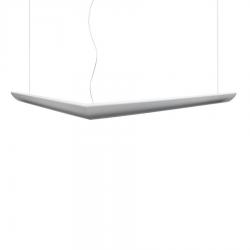 Mouette luminaire Suspension asymétrique T16 G5 2x24w + 2x54w dimmer DSI blanc opale