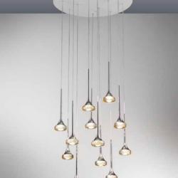 Fairy Pendant Lamp 12 LED 12x6.6w cálido Glass