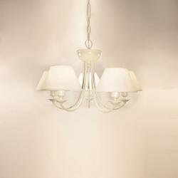 Provence 2109 5 Pendelleuchte Lampe mit lampenschirm von stoff von lino weiß roto 5xE27