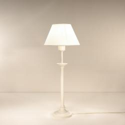 Provence 2087 1 Table Lamp Lamp with lampshade of fabric of lino white roto 1xE27