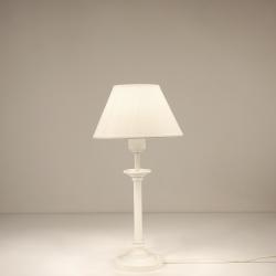Provence 2088 1 Table Lamp Lamp with lampshade of fabric of lino white roto 1xE27