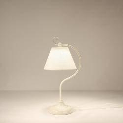 Provence 2330 1 Table Lamp Lamp with lampshade of fabric of lino white roto 1xE27