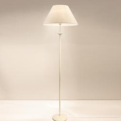 Provence 2080 1 lámpara de Lâmpada de assoalho Lâmpada com abajur de tecido de lino branco roto 1xE27