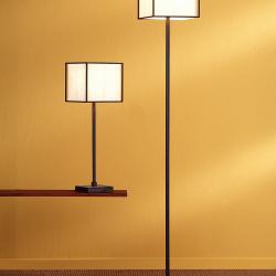 Fuji T 3072 Lampe de table forja avec abat-jour de tissu beige 1xE27