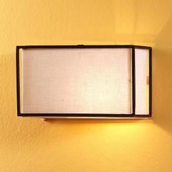 Fuji W 3072 A/2 Wall Lamp forja with lampshade of fabric beige 2xE27