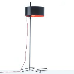 3G lámpara de Lampadaire dimmable E27 1x100w Noir/Rojo