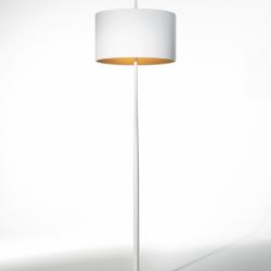 Lola F lámpara de Pie 161cm E27 2x60w blanca pantalla blanca /Dorada