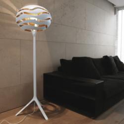 Tree series F lámpara de Pie E27 1x100w - blanco interior Dorado