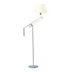 Galilea lámpara of Floor Lamp E27 100W Metallic lead white lampshade