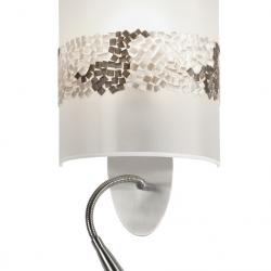 Celta Wall Lamp 1xE27 + LED 3W Nickel Satin lampshade type to Algodon