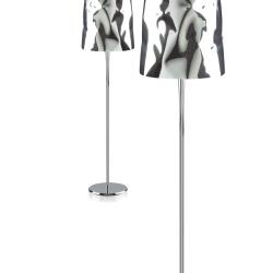 Berta lámpara of Floor Lamp 1xE27 Fabric semi-translúcido
