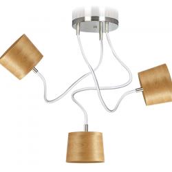 Lia Pendant Lamp x3 Balanced-arm lamp white metallized 3xE27 Fabric lampshade type to Algodon