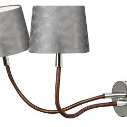 Lia Wall Lamp x2 Balanced-arm lamp white metallized 2xE27 Fabric lampshade type to Algodon