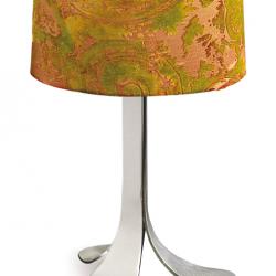 Natur Lampe de table Petite en Nickel 1xE27 Tissu abat-jour type a Algodon