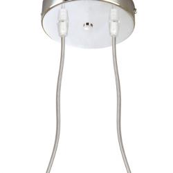 Apoio lâmpada Lâmpada pingente Rodada Cromo 2 cabos Transparentes