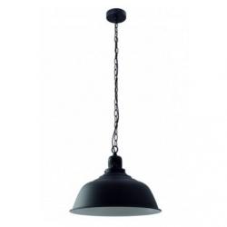 Vintage Lampe Suspension E27 60W Noir/Gris