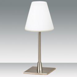 Lucy Table Lamp Satin Nickel white Vidrio