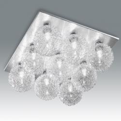 Opla ceiling lamp TRANSP.CON Grid 9 luces