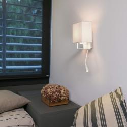 Vesper luz de parede branco com Lector LED E14 20w