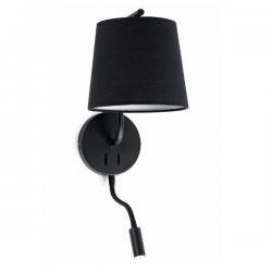 Berni Wall Lamp E27 20W with lector LED 3W Black