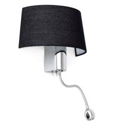 hotel Wall Lamp 1E27 15W with Lector LED - Black