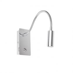 Juliet Wall Lamp lector with USB Chrome LED 3W 3000K