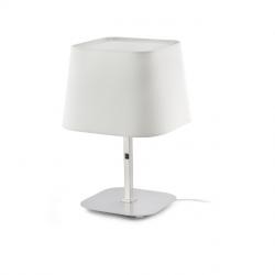 Sweet Lampe de table E27 20w - Nickel Mat abat-jour blanc