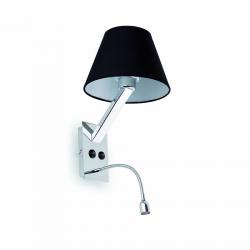 Moma 2 Wall Lamp with Lector LED Black 1xE27 max 60W + LED 1W 6000K 80Lm