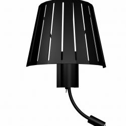 Mix Wall Lamp Black 1 E14 60w with Lector LED 1w