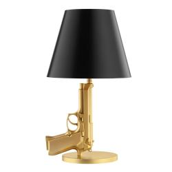 Gun Table Lamp 1x75w E27 with dimmer galvanized Gold 18K