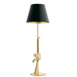 Gun lámpara von Stehlampe 1x205w E27 mit dimmer verzinkt en Gold 18K