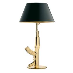 Gun Table Lamp 1x105w E27 with dimmer galvanized Gold 18K