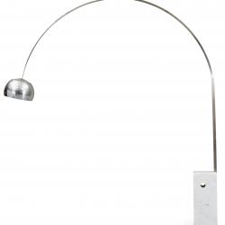 Arco lámpara von Stehlampe LED 8W E27 cmit An/Aus-Schalter Chrom/Marmor
