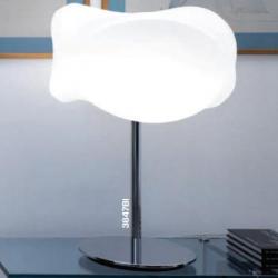 Antoo Lampe de table métal Chromé ø42,5x63cm 1x150w E27 (HL) blanc opale